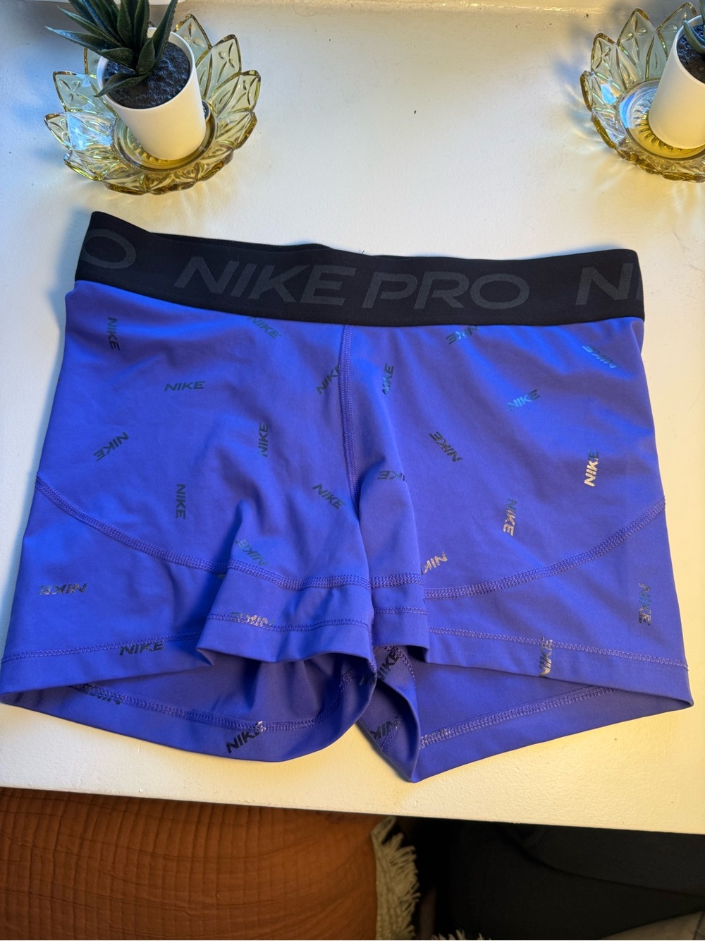 Purple Nike Pro Dri Fit Shorts